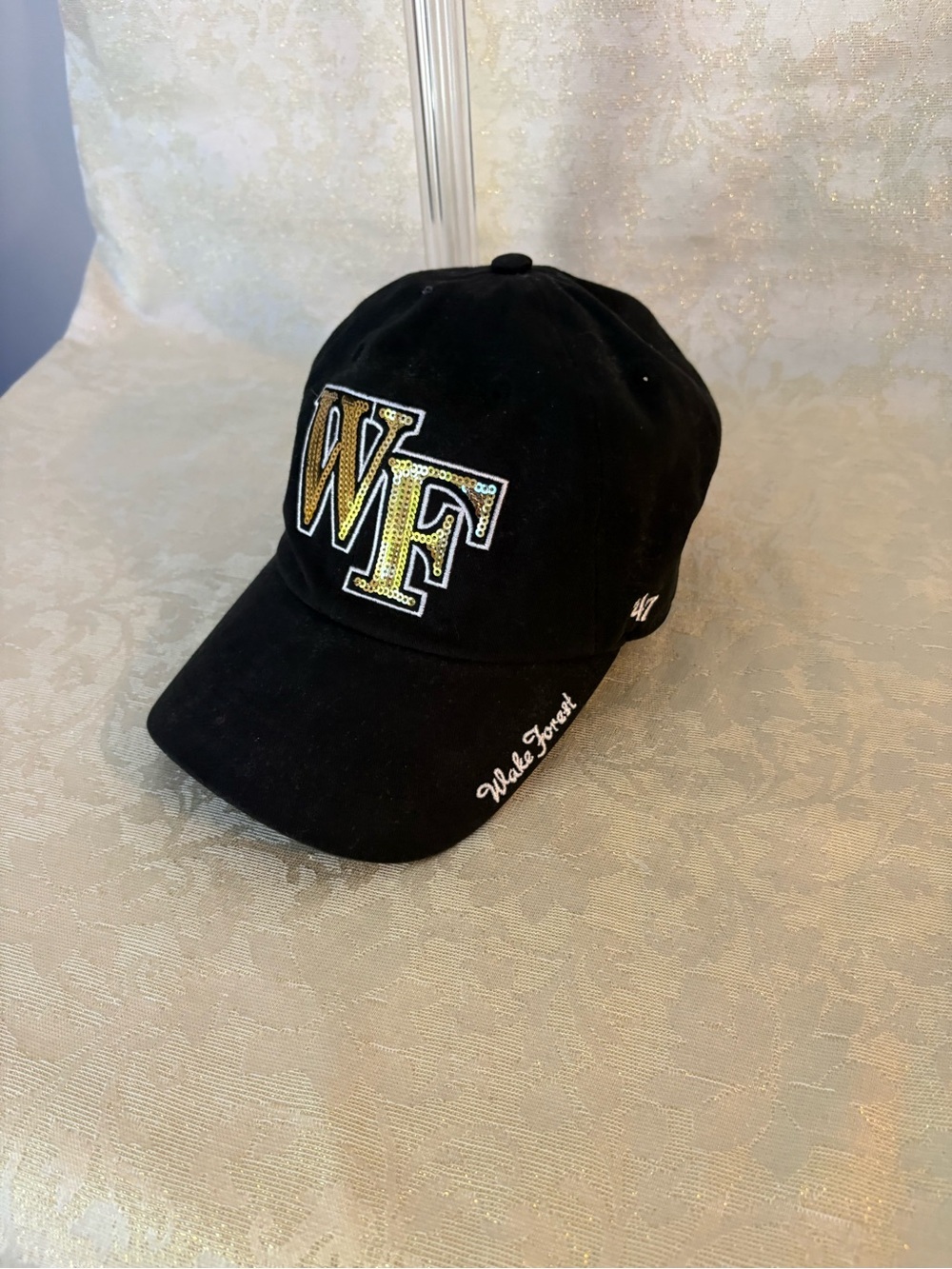 47 Black Wake Forest WF Women’s Sequin Logo Cap